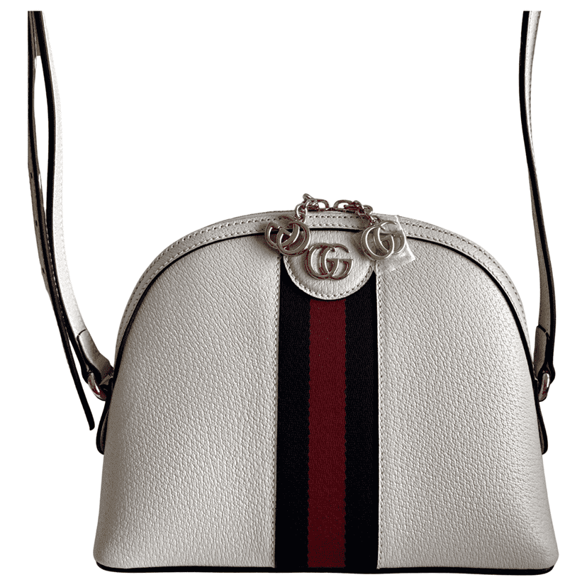 Gucci White Ophidia Shoulder Bag White Leather Never worn - Front View