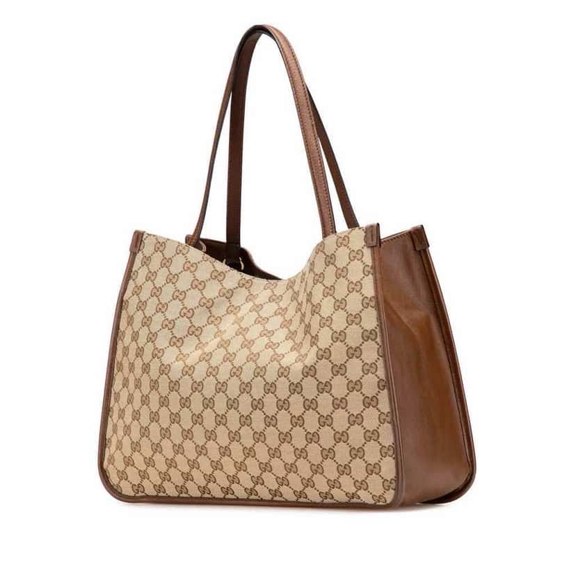 Gucci Medium GG Canvas Horsebit 1955 Tote Brown Canvas Good condition - Back View