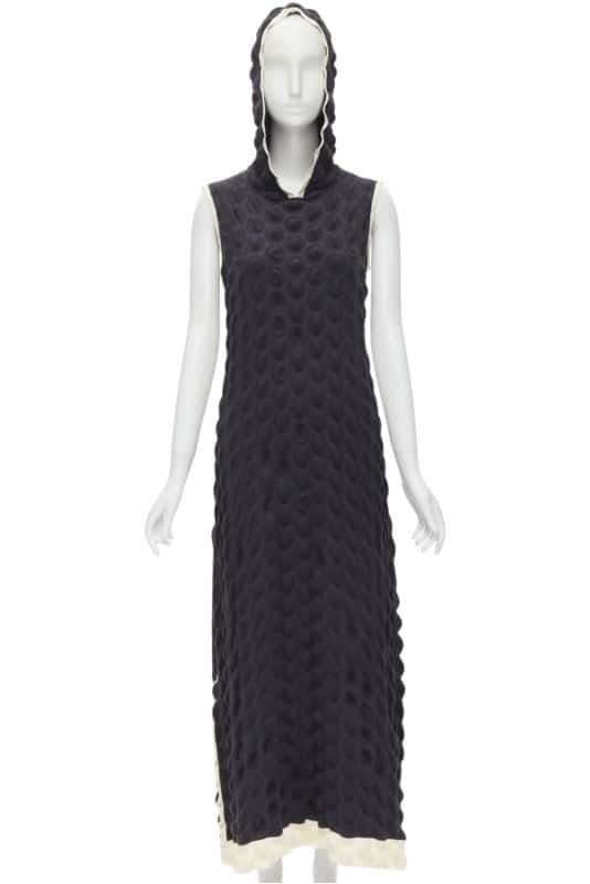 Issey Miyake Egg Carton Dress Black Polyester Very good condition - Front View