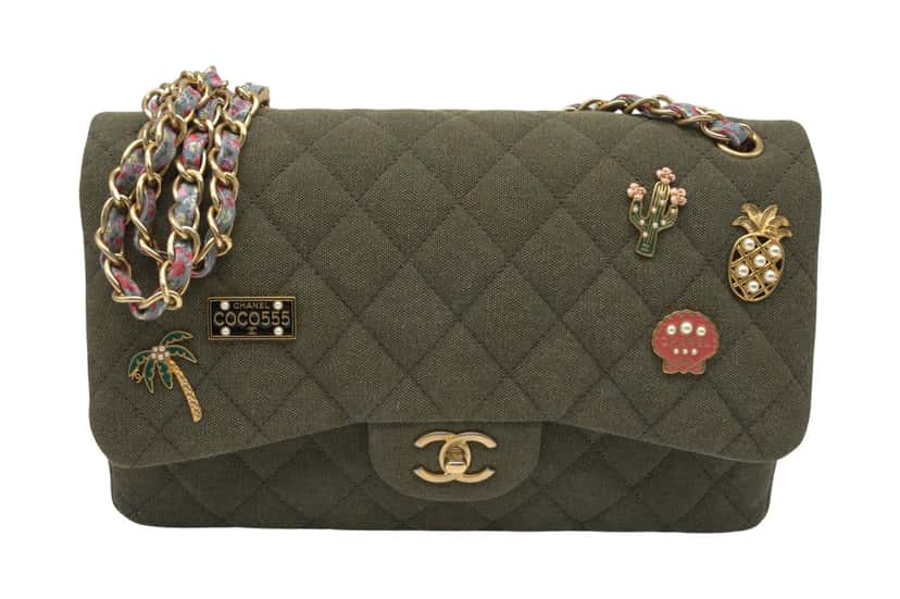 Chanel Cuba Cruise 2016 Shoulder Bag Size 30 Green Canvas Good condition - Front View