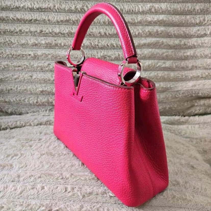 Louis Vuitton Capucines BB Pink Leather Silver Good condition - Back View