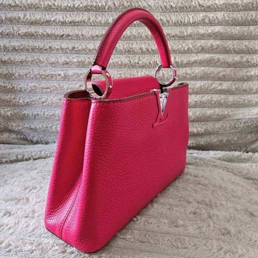 Louis Vuitton Capucines BB Pink Leather Silver Good condition - Inside View