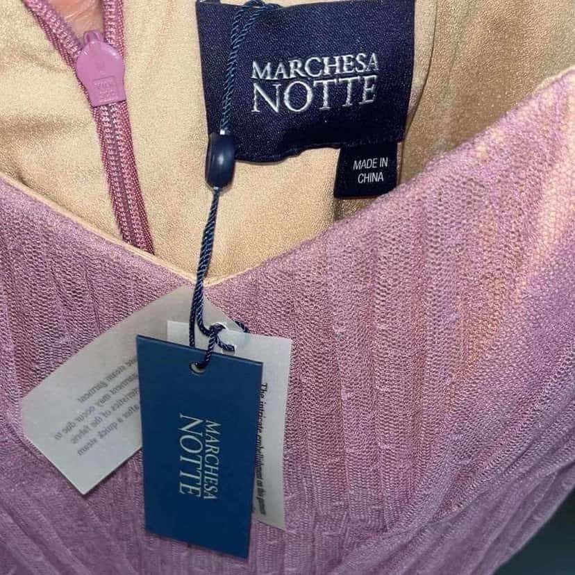 Marchesa Notte Tulle Floral Dress Pink Lace Never worn, with tag - Model View