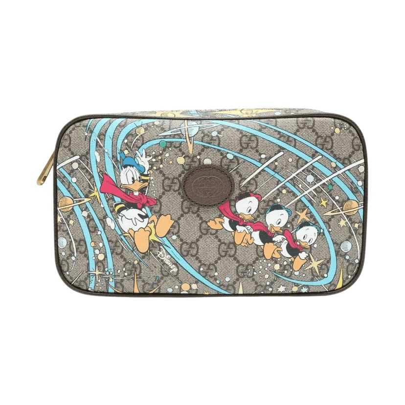 Gucci Gucci x Donald Duck Disney GG Supreme Belt Bag Beige/Brown PVC MultiColor Good condition - Front View