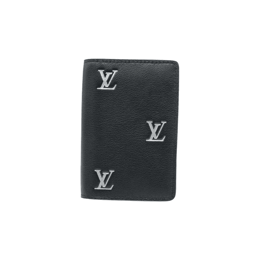 Louis Vuitton Blason Organizer de Poche Card Case Calfskin Black Pharrell Williams Limited Black Leather Good condition - Front View