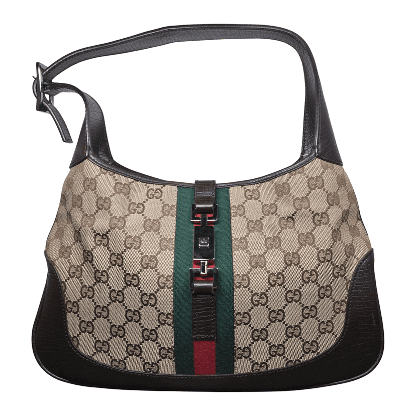 Gucci Jackie Black Canvas Leather Good condition - Front View