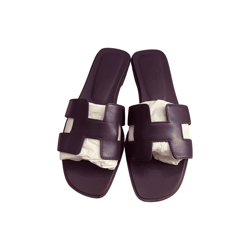 Hermès Oran Purple Leather Very good condition - Front View