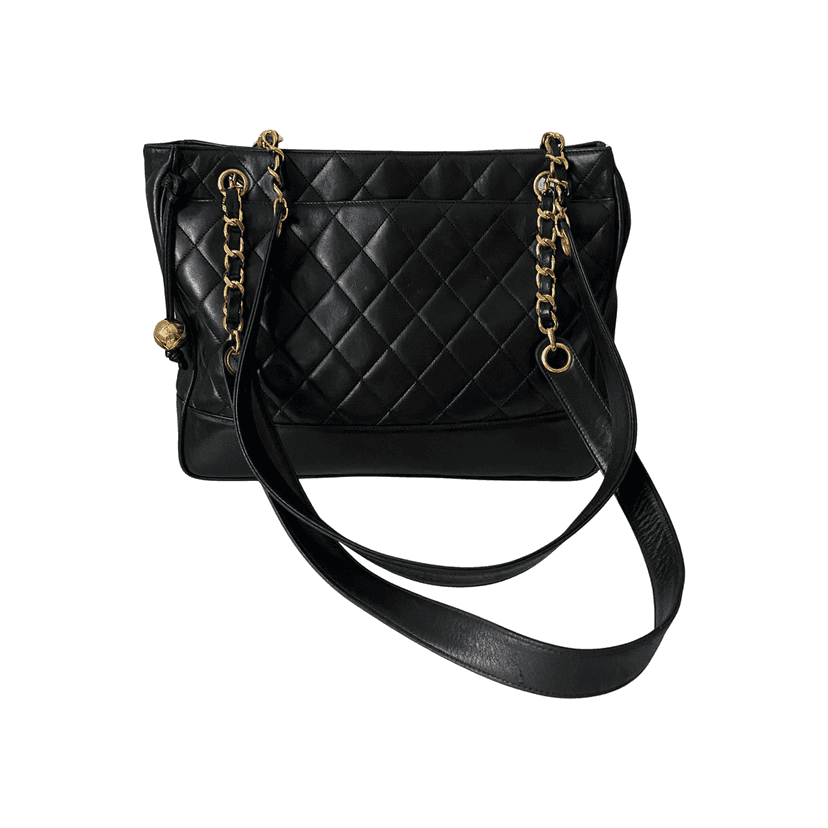 Chanel Petite Shopping Black Leather Good condition - Front View