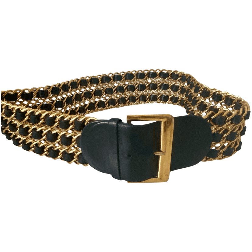 Chanel Chain belt Black Good condition - Front View