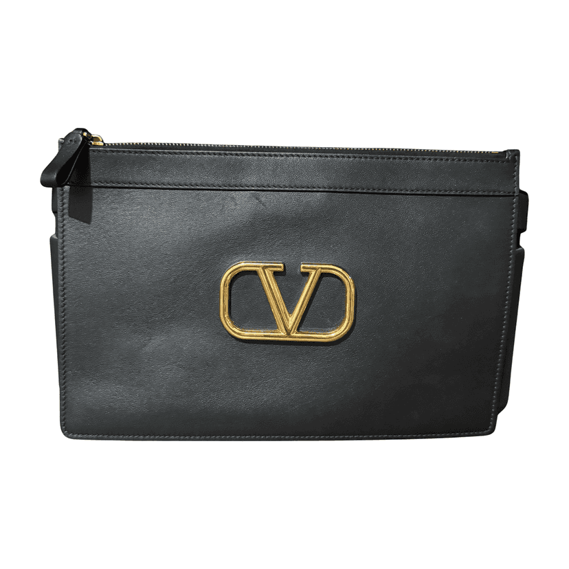 Valentino Garavani VLogo Bag Black Leather Very good condition - Front View