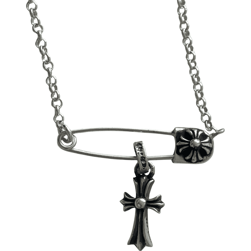 Chrome Hearts Safety Pin 20inch Chain Silver Very good condition - Front View