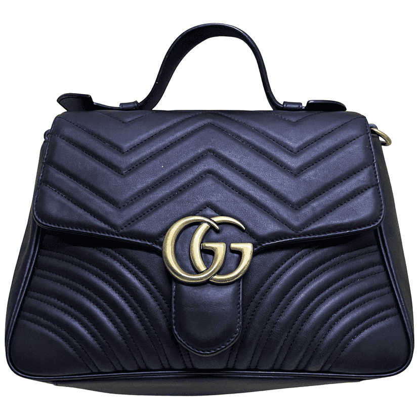 Gucci GG Marmont Black Leather Very good condition - Front View