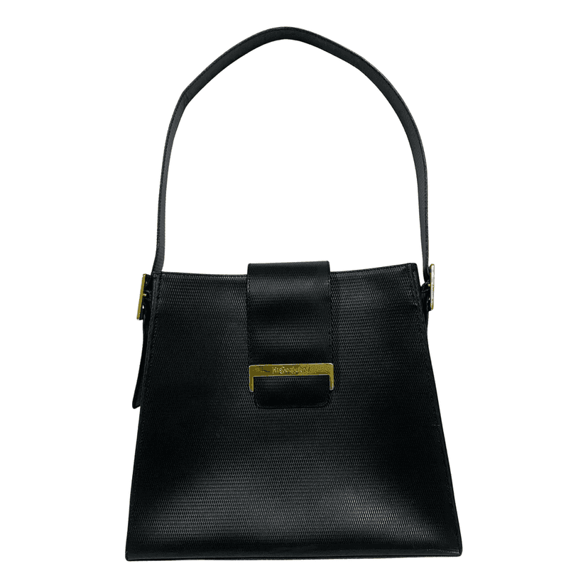 Yves Saint Laurent Vintage Lizard Embossed Leather Black Leather Very good condition - Front View