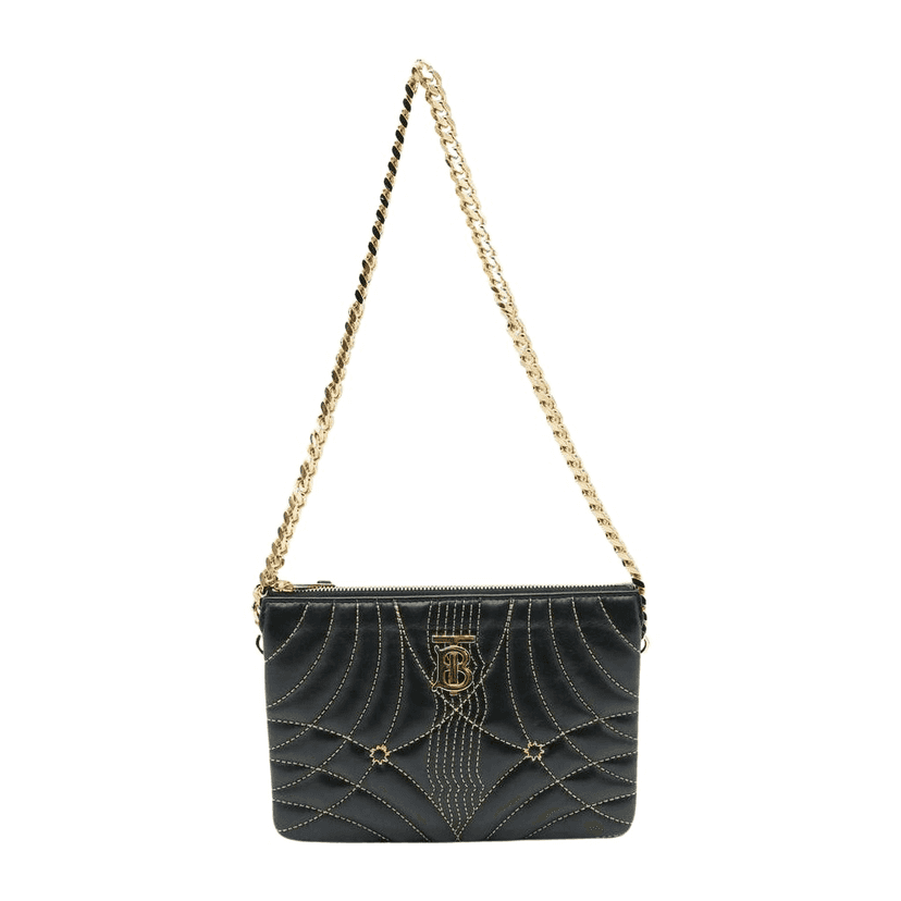 Burberry Leather Clutch Bag Black Black Leather Good condition - Front View