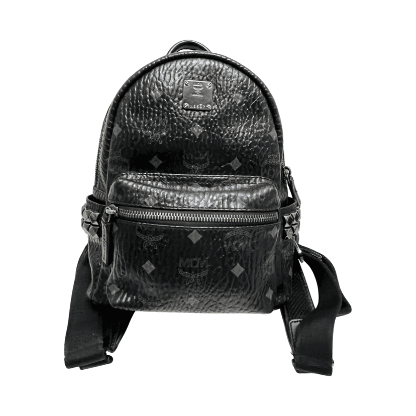 MCM Stark Backpack Black Leather Very good condition - Front View