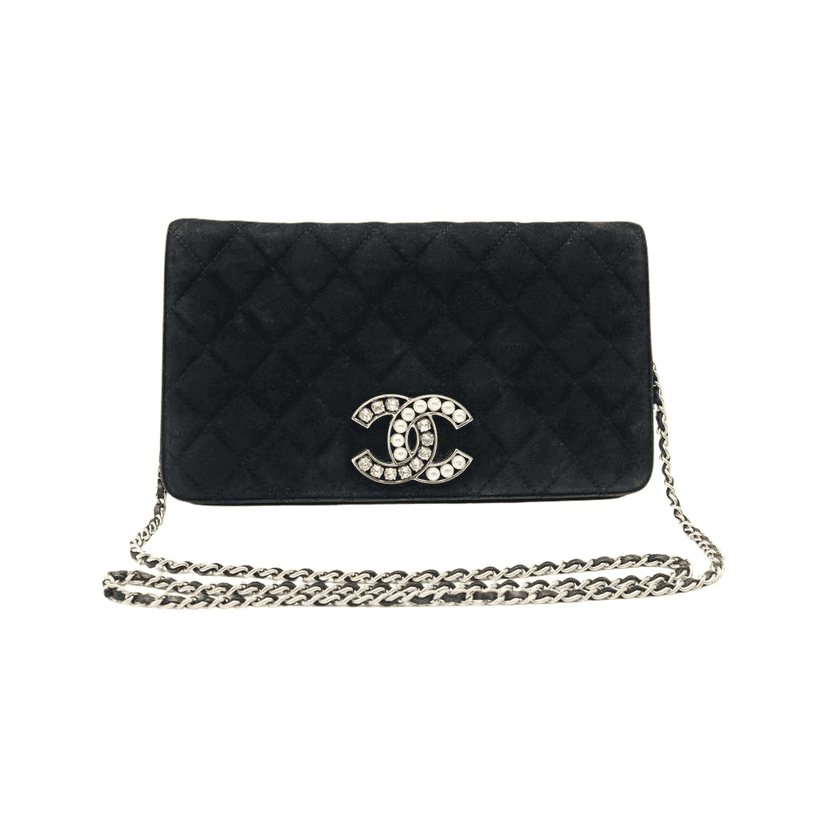 Champion Velvet Pearl & Rhinestone CC Logo 19789951 Black Velvet Fair condition - Front View