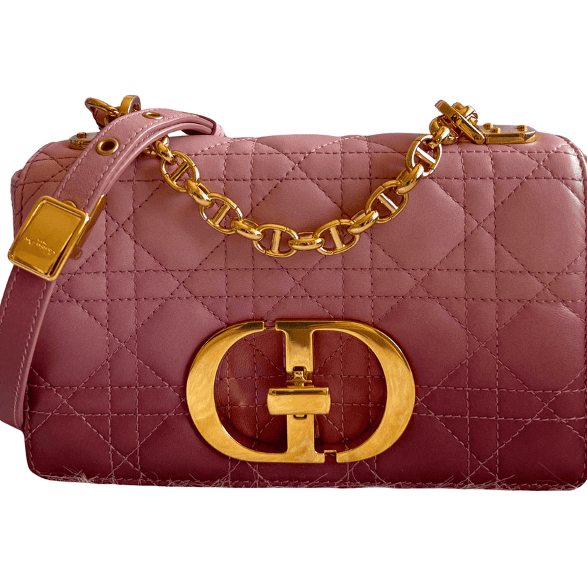 Christian Dior Caro Small Shoulder Bag Pink Leather Very good condition - Front View
