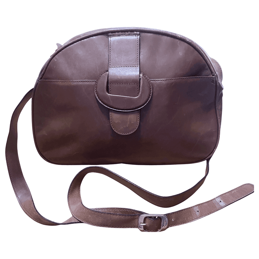 Salvatore Ferragamo Crossbody Bag Brown Leather Very good condition - Front View