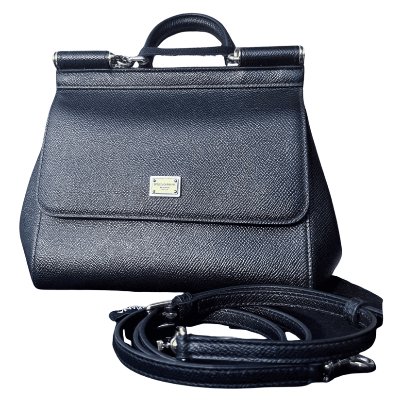 Dolce & Gabbana Sicily Black Leather Good condition - Front View