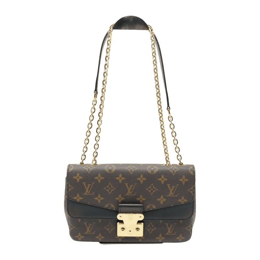 Louis Vuitton Marceau Monogram HandBag Black M46126 Brown Canvas Good condition - Front View