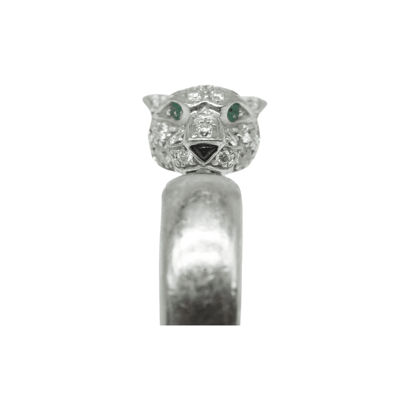 Cartier Panthère de Cartier Ring 49, K18WG, Half-Paved 5.2mm 10.21g Gold White Gold Good condition - Front View