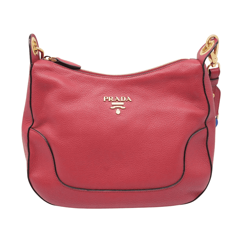 Prada Red Vitello Daino Leather Crossbody Bag Red Leather Good condition - Front View