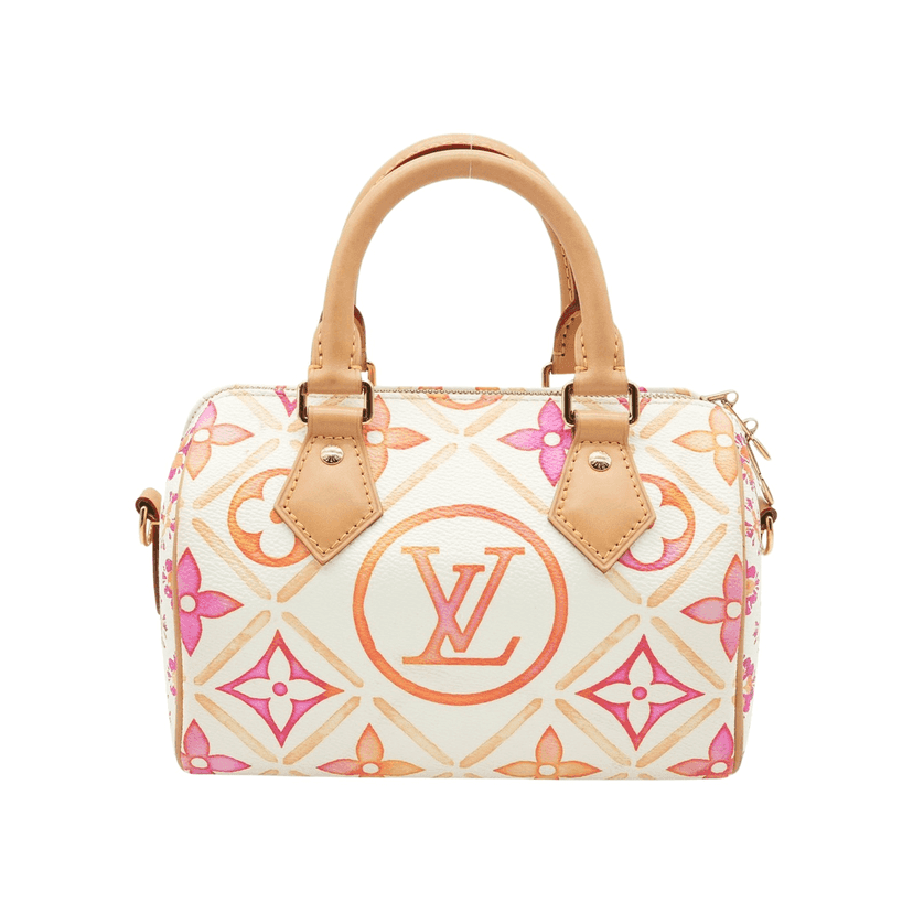 Louis Vuitton Speedy 20 Bandouliere Coral Monogram Tile Canvas Orange Canvas Good condition - Front View