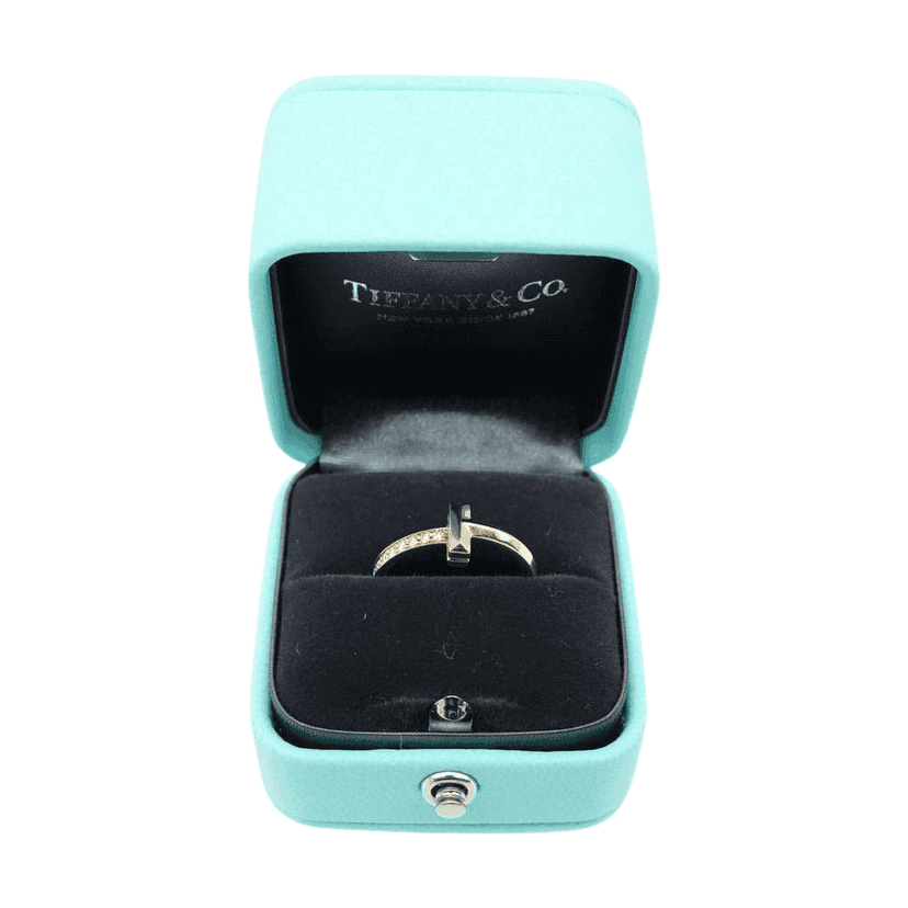 Tiffany & Co T1 NRW Ring 18K YG 4g With Diamond Size 5.25(US) Gold Good condition - Front View