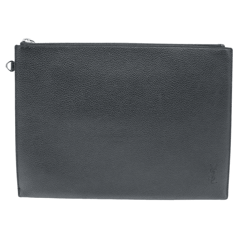 Saint Laurent Cassandre Leather Tablet Case Black Fair condition - Front View