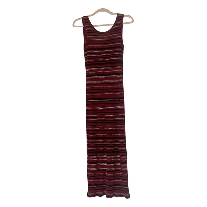 Missoni Sleeveless Maxi Dress Burgundy Viscose Very good condition - Front View