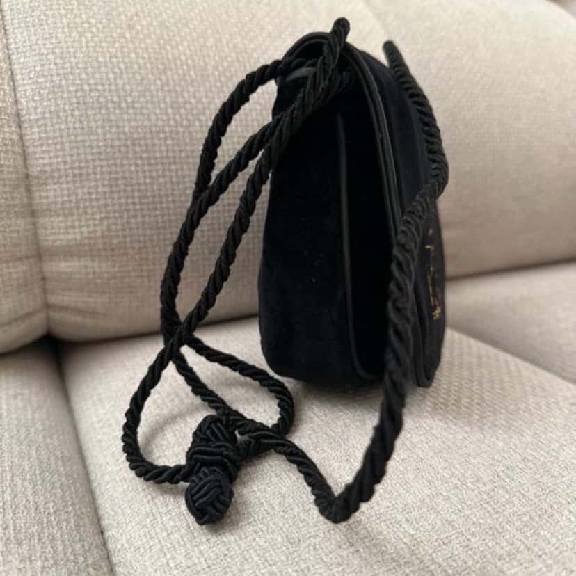 Bottega Veneta Vintage Black Velvet Shoulderbag Black Velvet Never worn - Back View