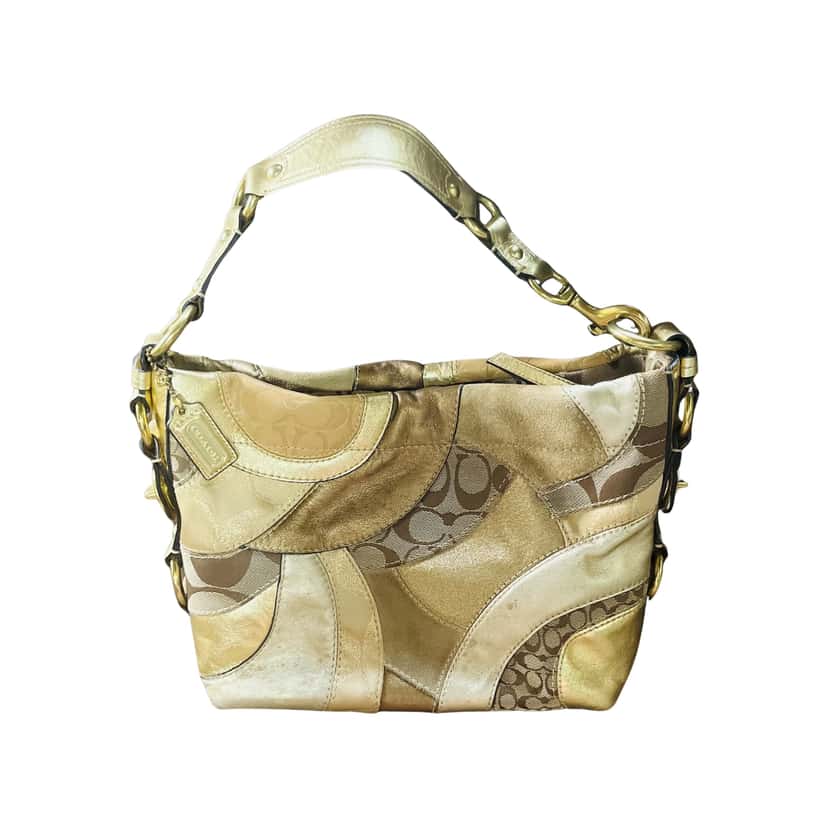 Coach Carly Patchwork Vintage Handbag Brown Leather Good condition - Front View