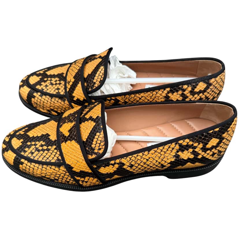 Aquazzura Martin Mocassin Printed Snake MultiColor Leather Never worn, with tag - Front View