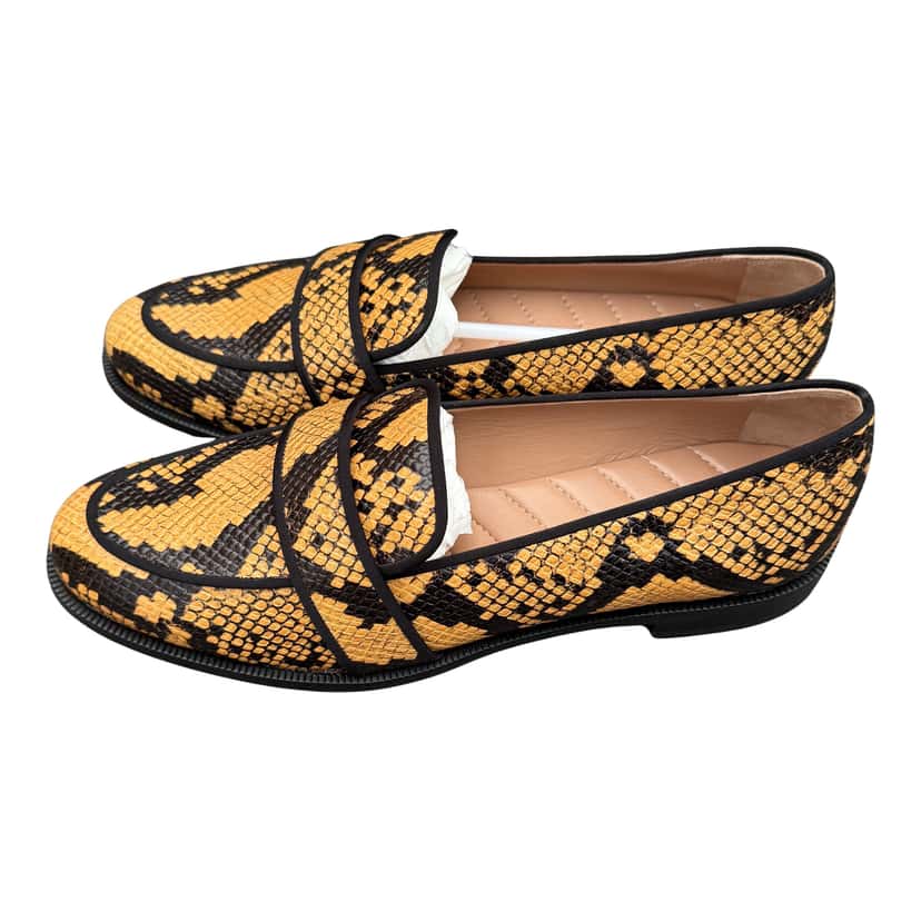 Aquazzura Martin Moccasin Printed Snake MultiColor Leather Never worn, with tag - Front View