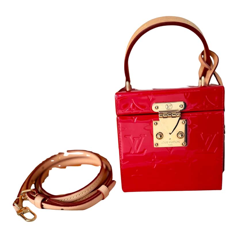 Louis Vuitton Bleeker Box Monogram Vernis Red Leather Never worn, with tag - Front View