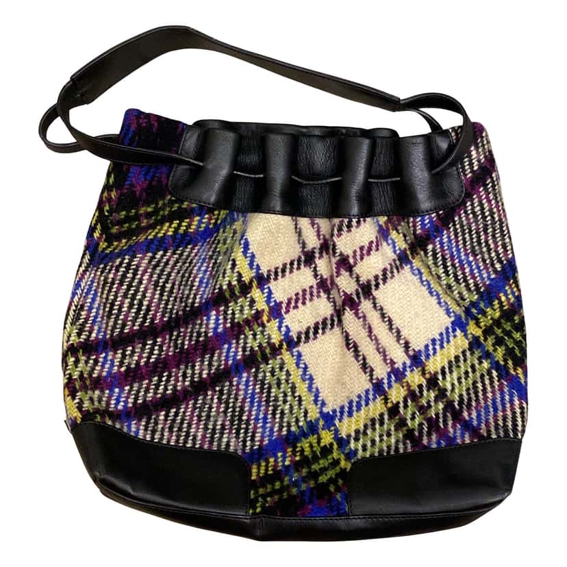 Burberry Multicolor Plaid Bucket Bag MultiColor Wool Good condition - Front View