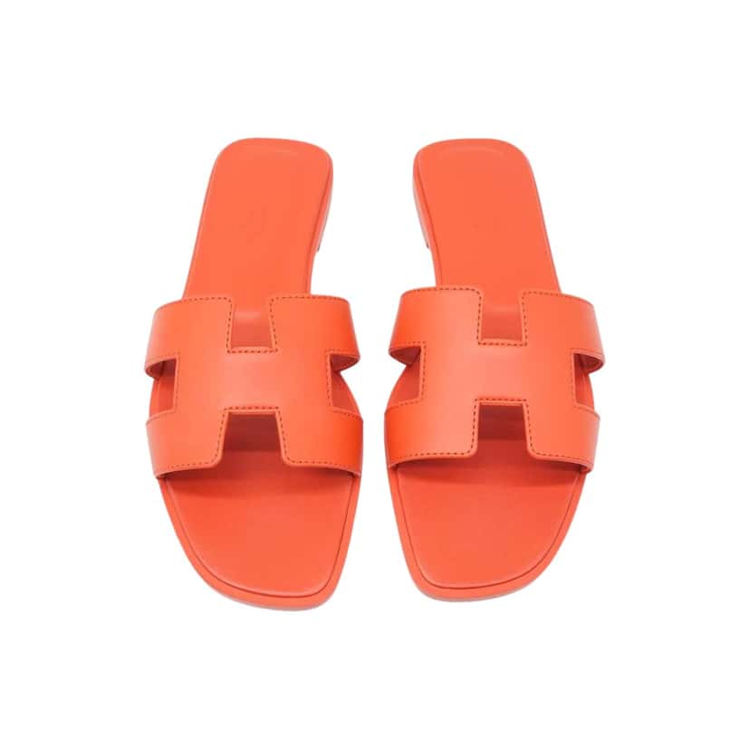 Hermès Oran Sandals Red Size 37.5 Red Leather Very good condition - Front View