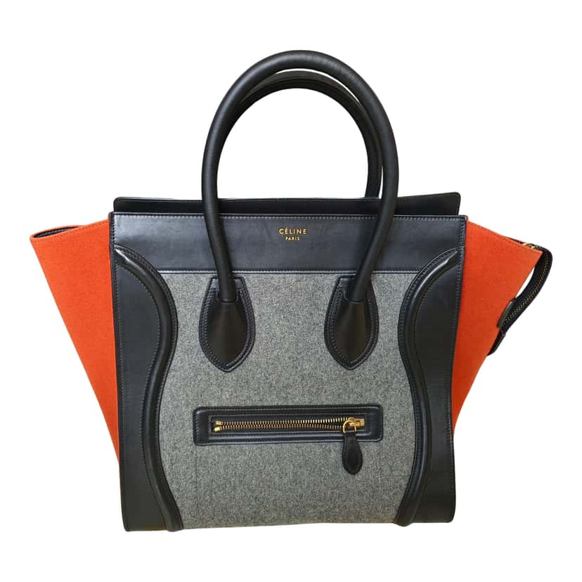 Celine Tricolor Mini Luggage Felt Black Leather Good condition - Front View