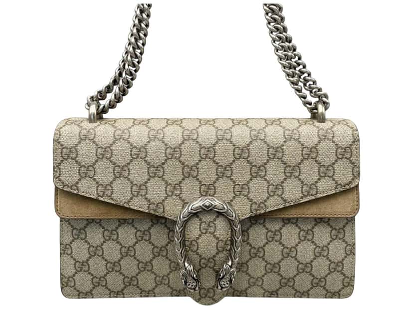 Gucci Dionysus Top Handle Chain Bag Beige Canvas Good condition - Front View