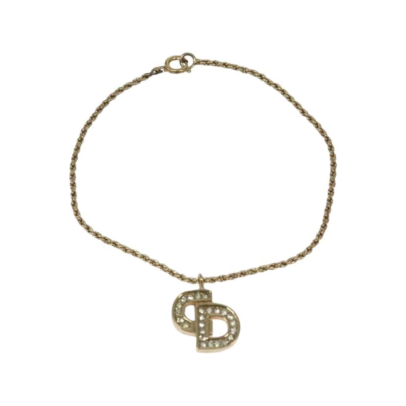 Christian Dior CD Logo Bracelet Gold Metal Good condition - Front View