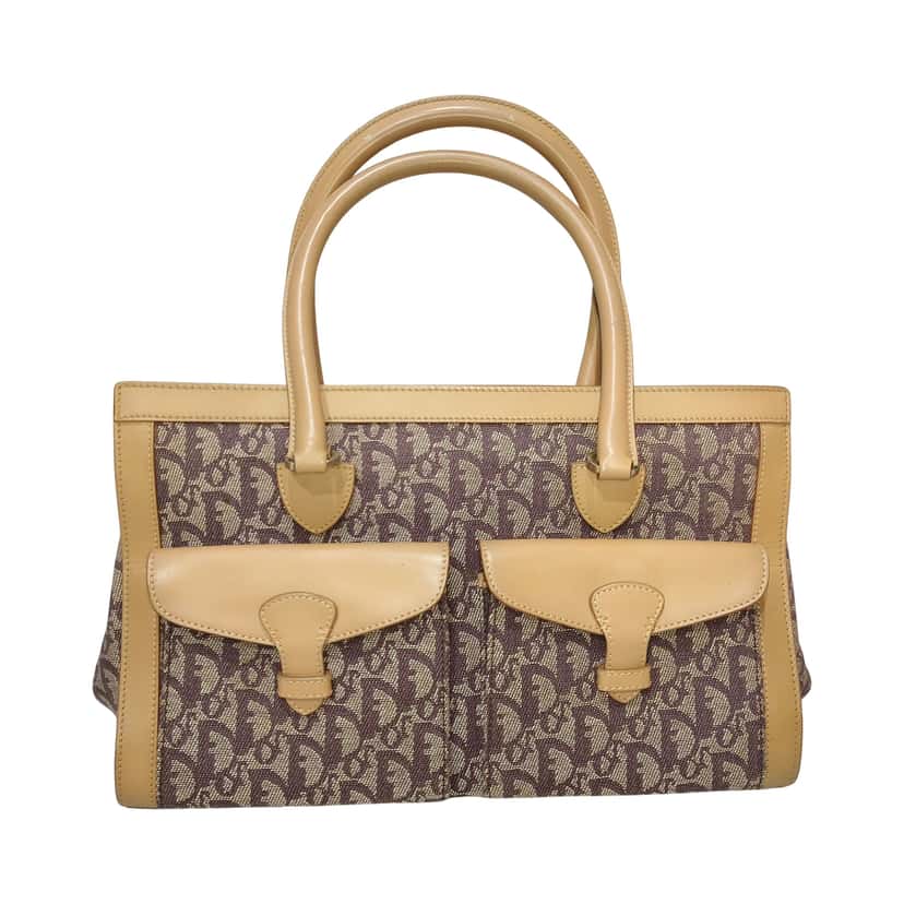 Christian Dior Trotter Canvas Handbag Beige Canvas Good condition - Front View