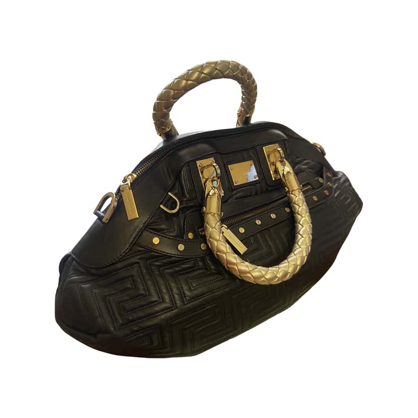 Versace Bowl Anthracite Leather Very good condition - Front View
