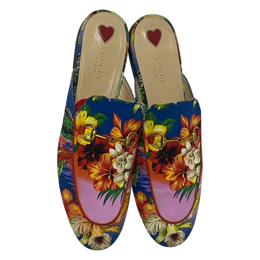 Gucci Multicolor Floral Fabric Princetown MultiColor Very good condition - Front View