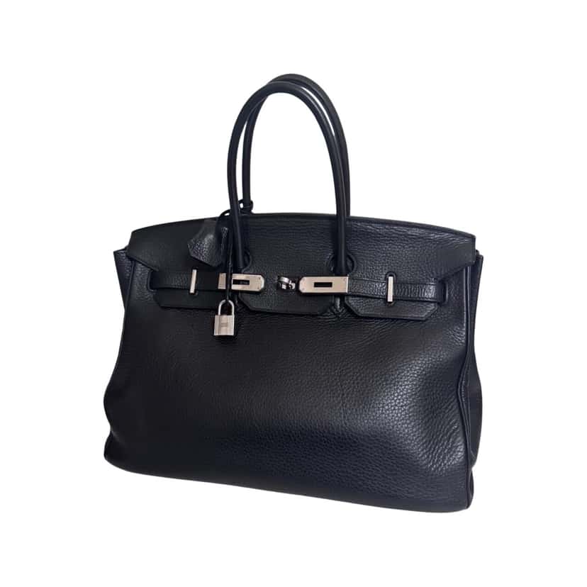 Hermès Birkin 35 Black Leather Very good condition - Front View