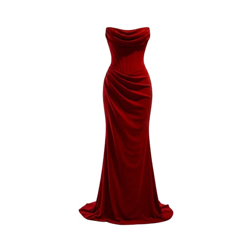 MOTHER OF PEARL Imported Kuwaiti Evening Gown Red Canvas Never worn, with tag - Front View