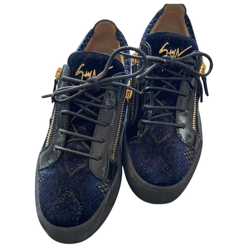 Giuseppe Zanotti Velvet Zip Blue Velvet Very good condition - Front View