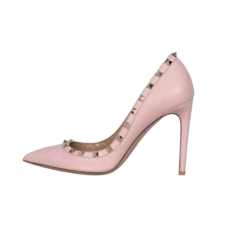 Valentino Valentino Rockstud Pink Leather Pumps Heels Sz.39 Pre-owned Pink Leather Good condition - Front View