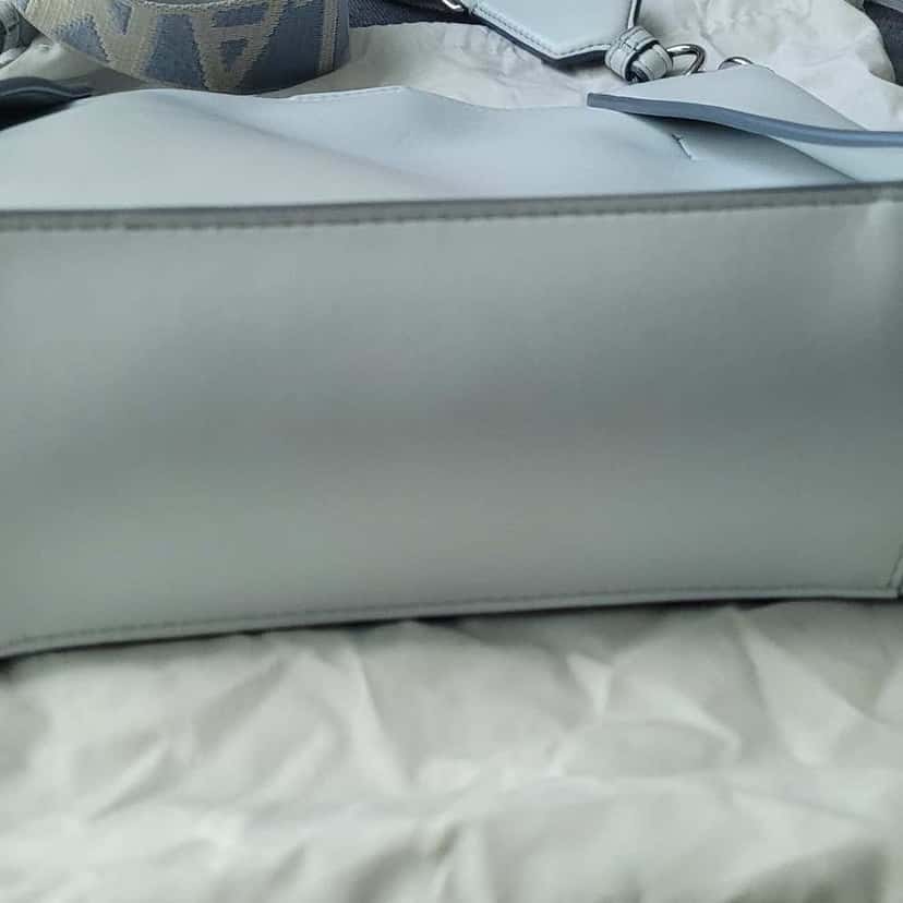 Stella McCartney Logo Crossbody Blue Leather Silver Never worn - Inside View