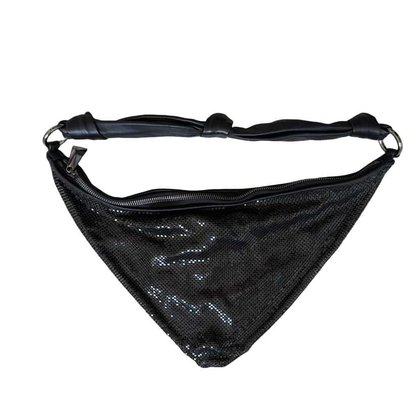 Amina Muaddi Amina Muaddi Handbag Black Leather Never worn, with tag - Front View