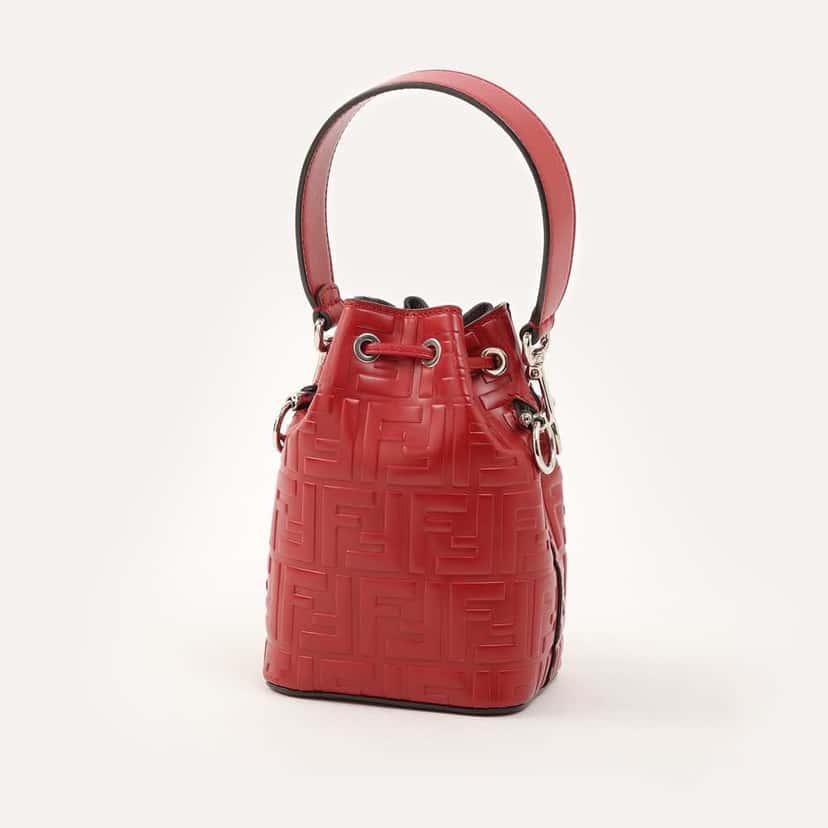 Fendi Mon Tresor Mini Bucket Red Leather Very good condition - Back View